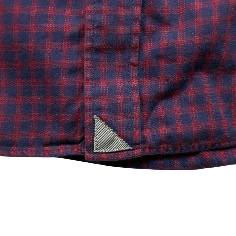 UNTUCKit Button Down Shirt Mens L Slim Fit Plaid Cotton Long Sleeve Navy Red - Picture 7 of 7